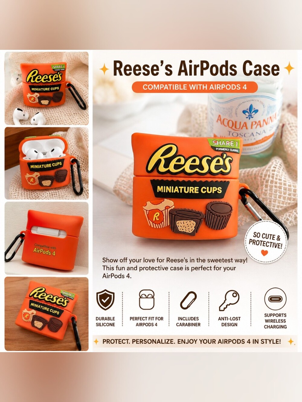 REESE'S Miniature CUPS COMPATIBLE WITH AIRPODS 4 CASE – Official Candy Design